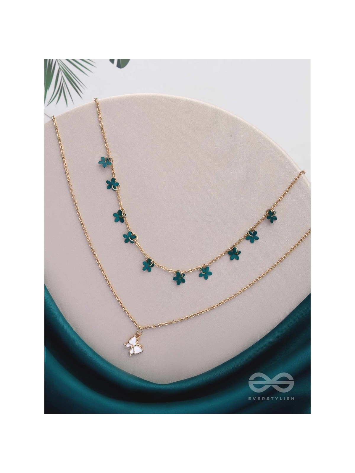 The Mystic Flutters - Golden Layered Necklace With Anti-Tarnish Coating
