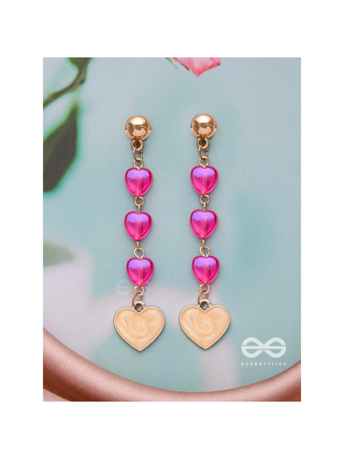 The Cupid's Arrow- Golden Embellished Earrings