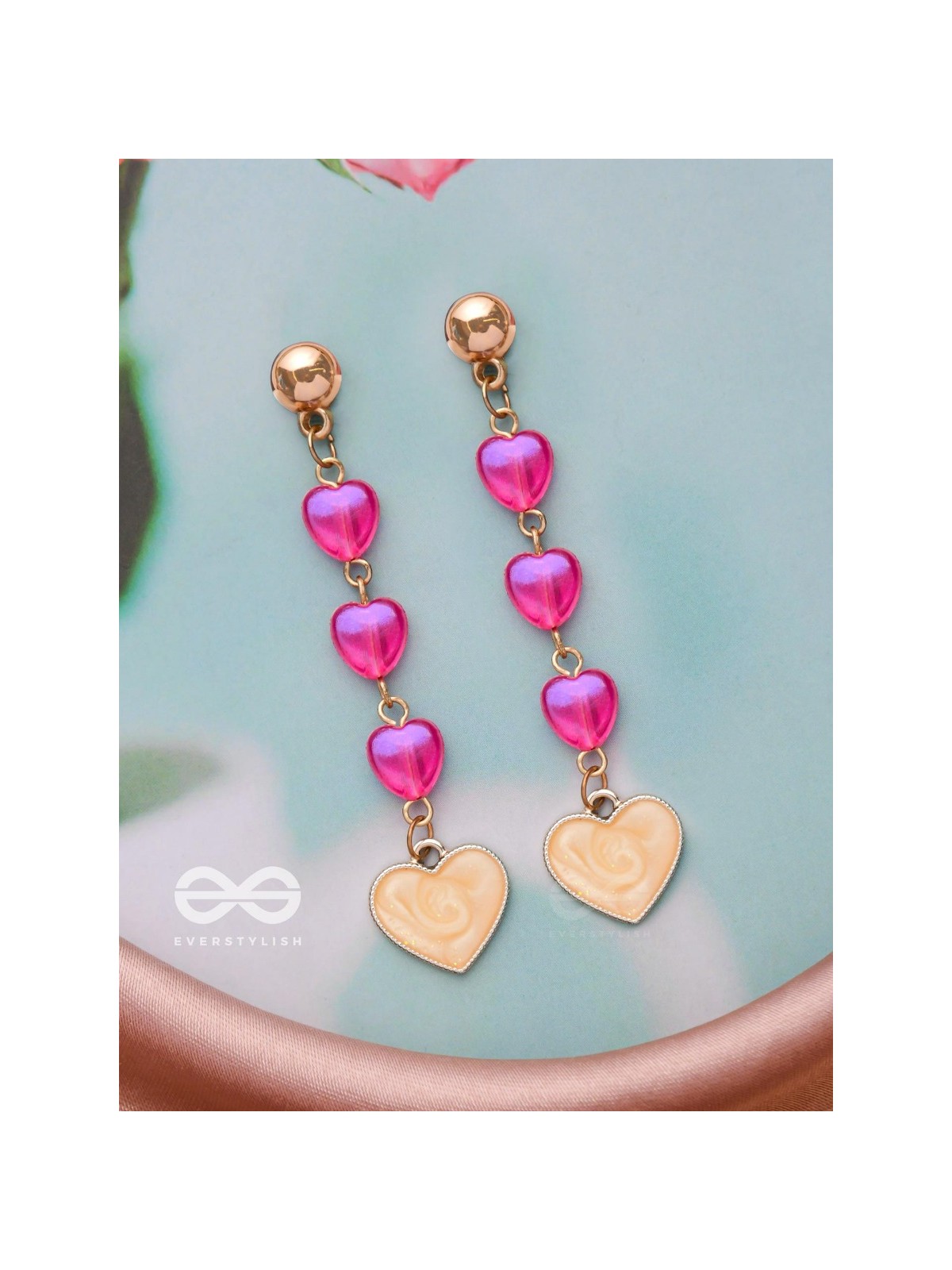 The Cupid's Arrow- Golden Embellished Earrings