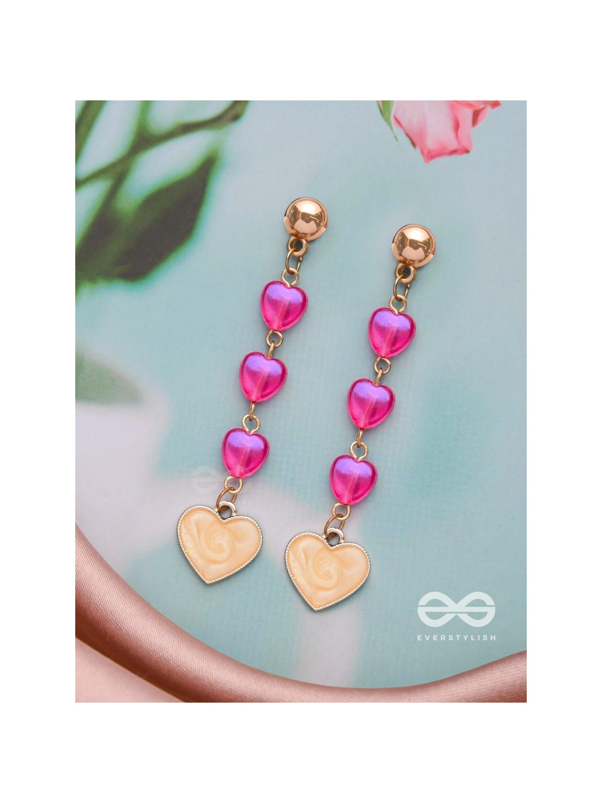 The Cupid's Arrow- Golden Embellished Earrings