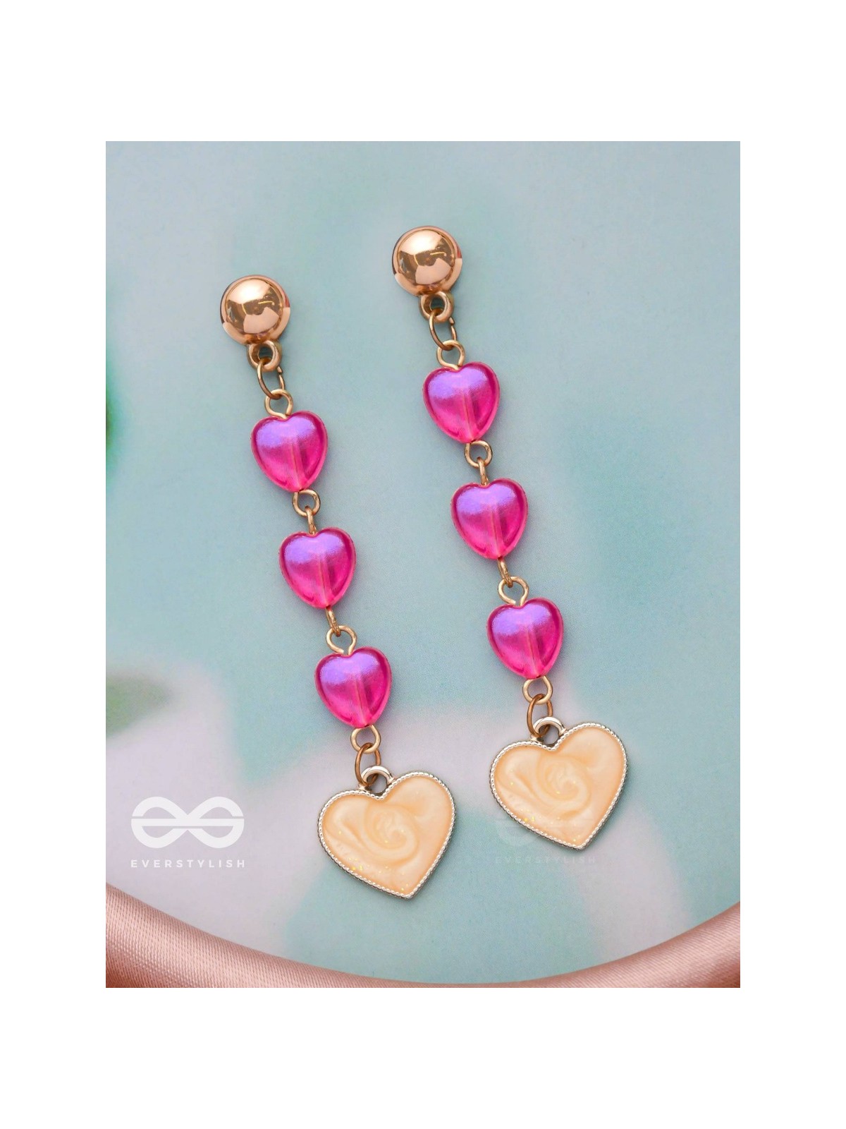 The Cupid's Arrow- Golden Embellished Earrings