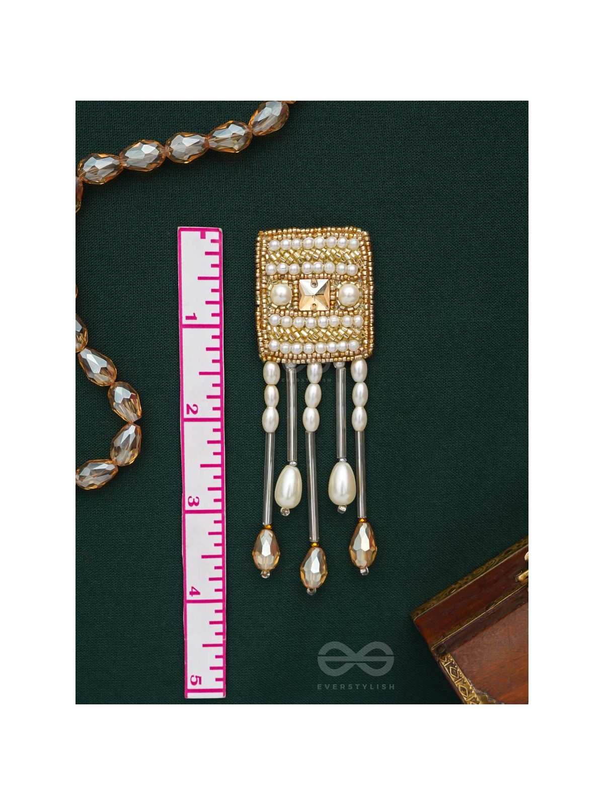Sthagika- The Adorned Box- Pearls, Stones & Beads Embroidered Earrings
