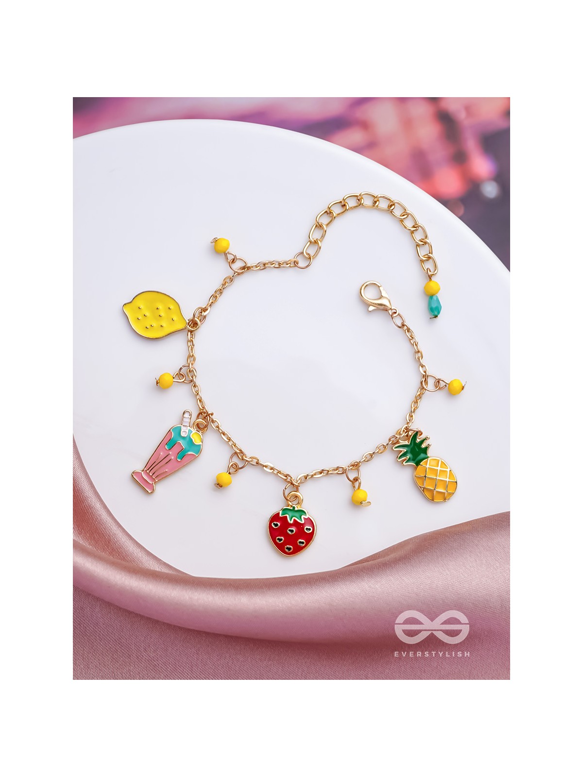 The Fruit Loop- Golden Enamelled Bracelet