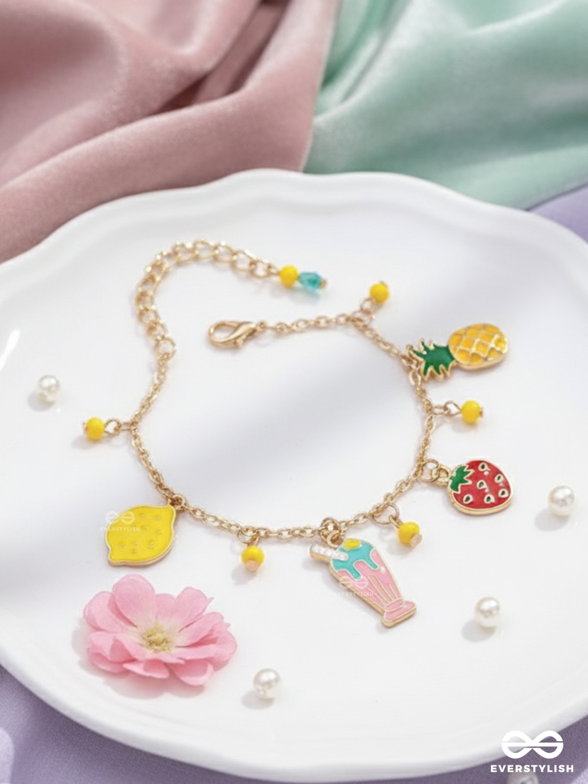 The Fruit Loop- Golden Enamelled Bracelet
