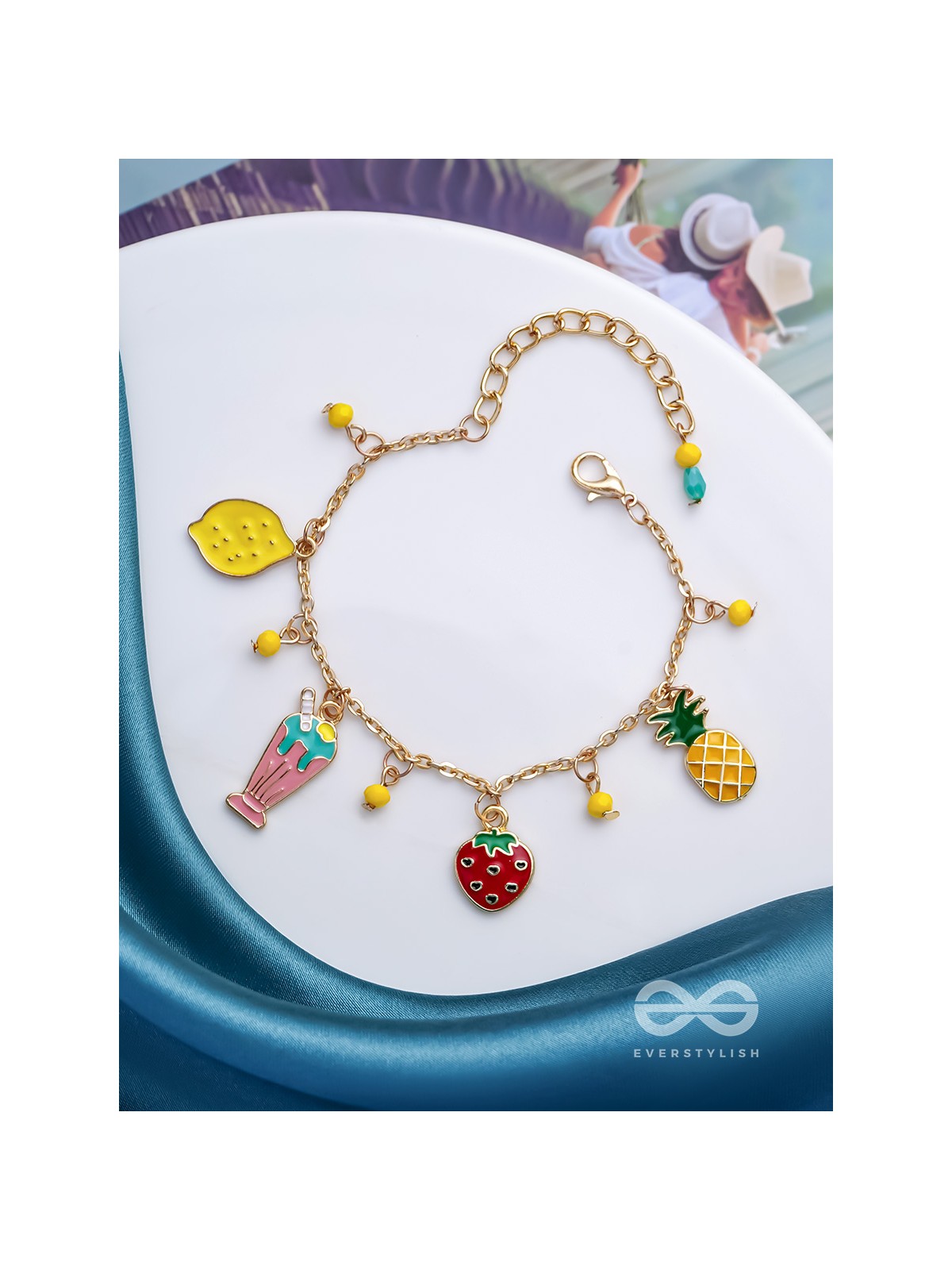 The Fruit Loop- Golden Enamelled Bracelet