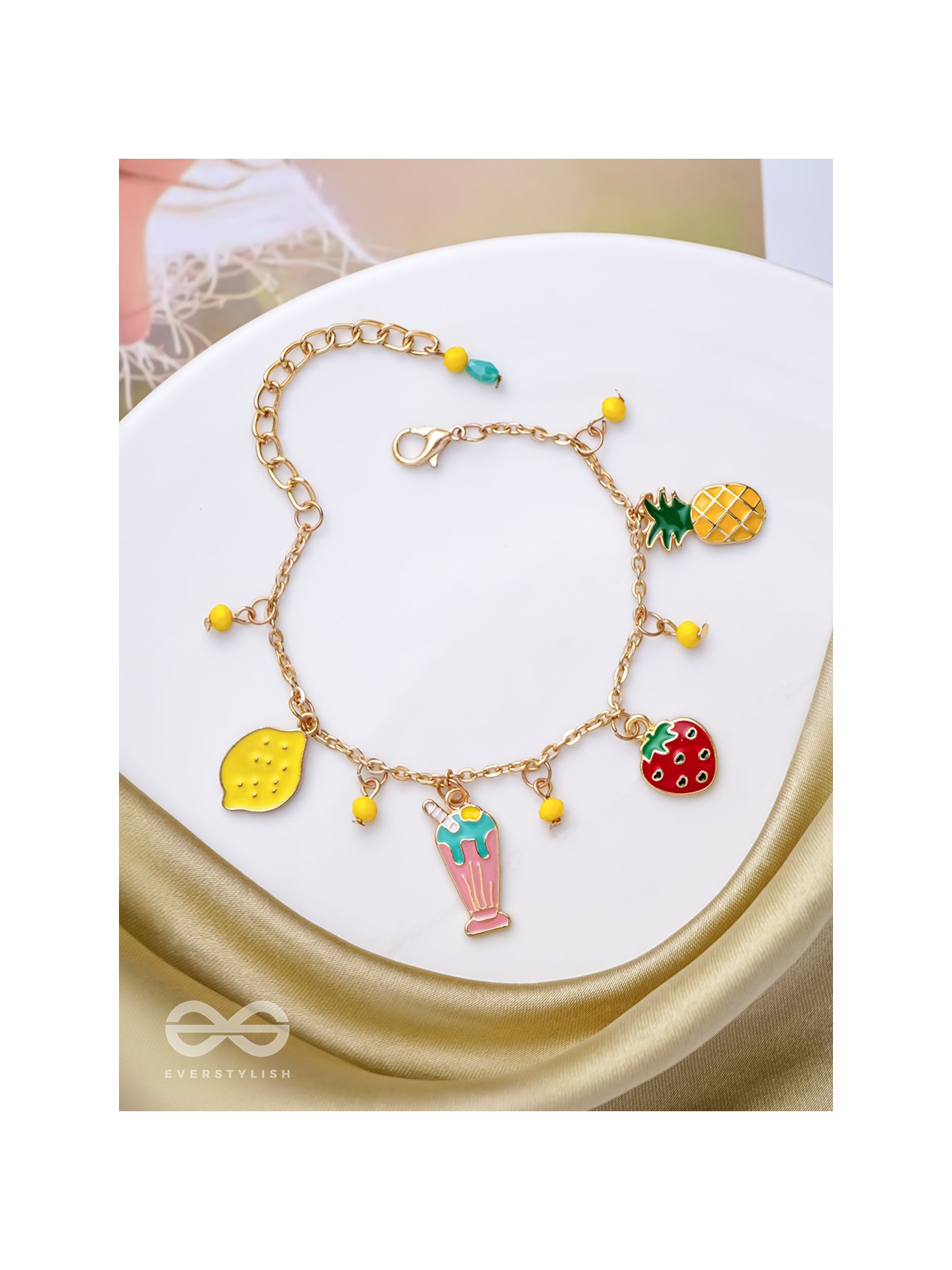 The Fruit Loop- Golden Enamelled Bracelet