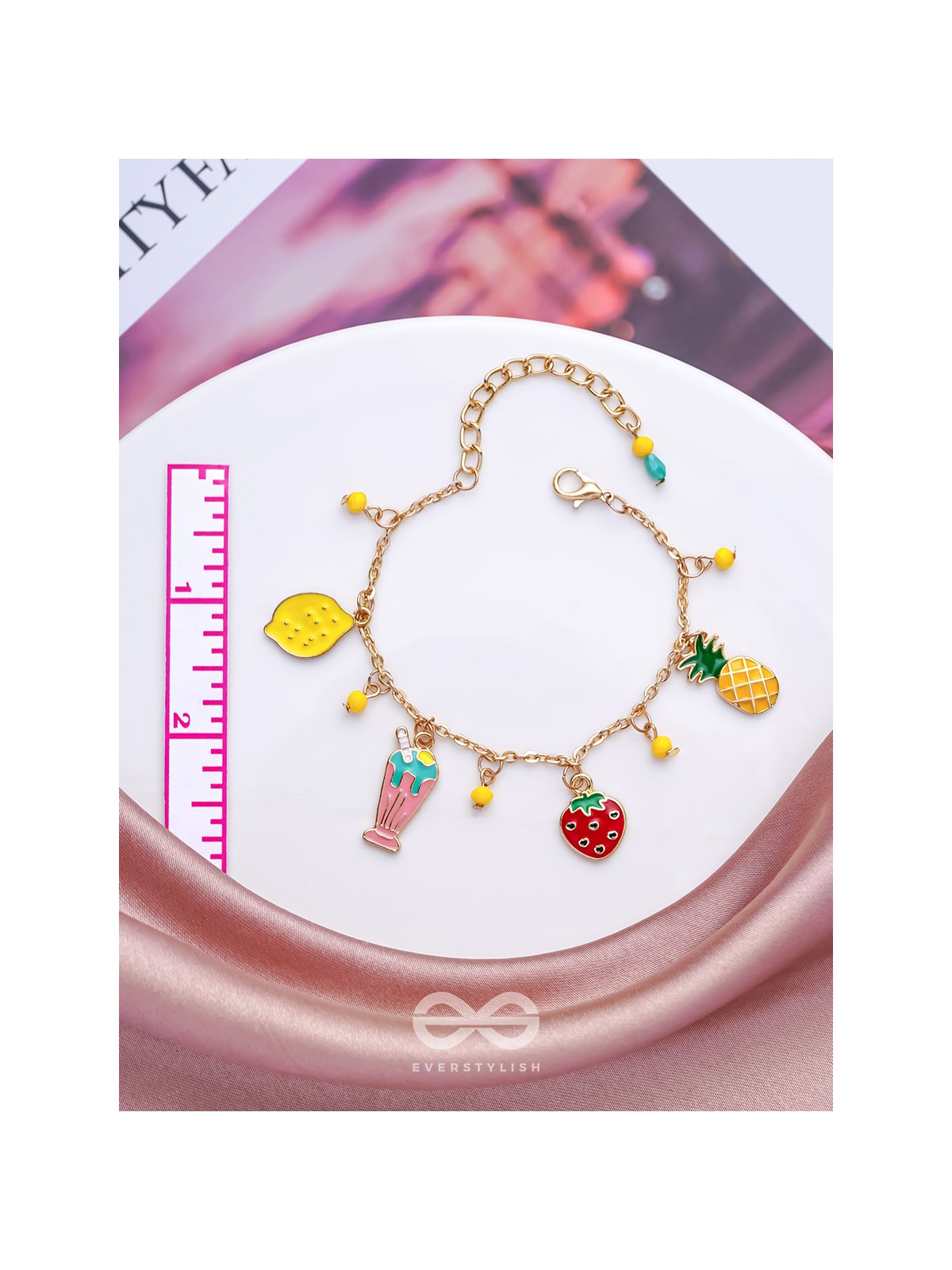 The Fruit Loop- Golden Enamelled Bracelet