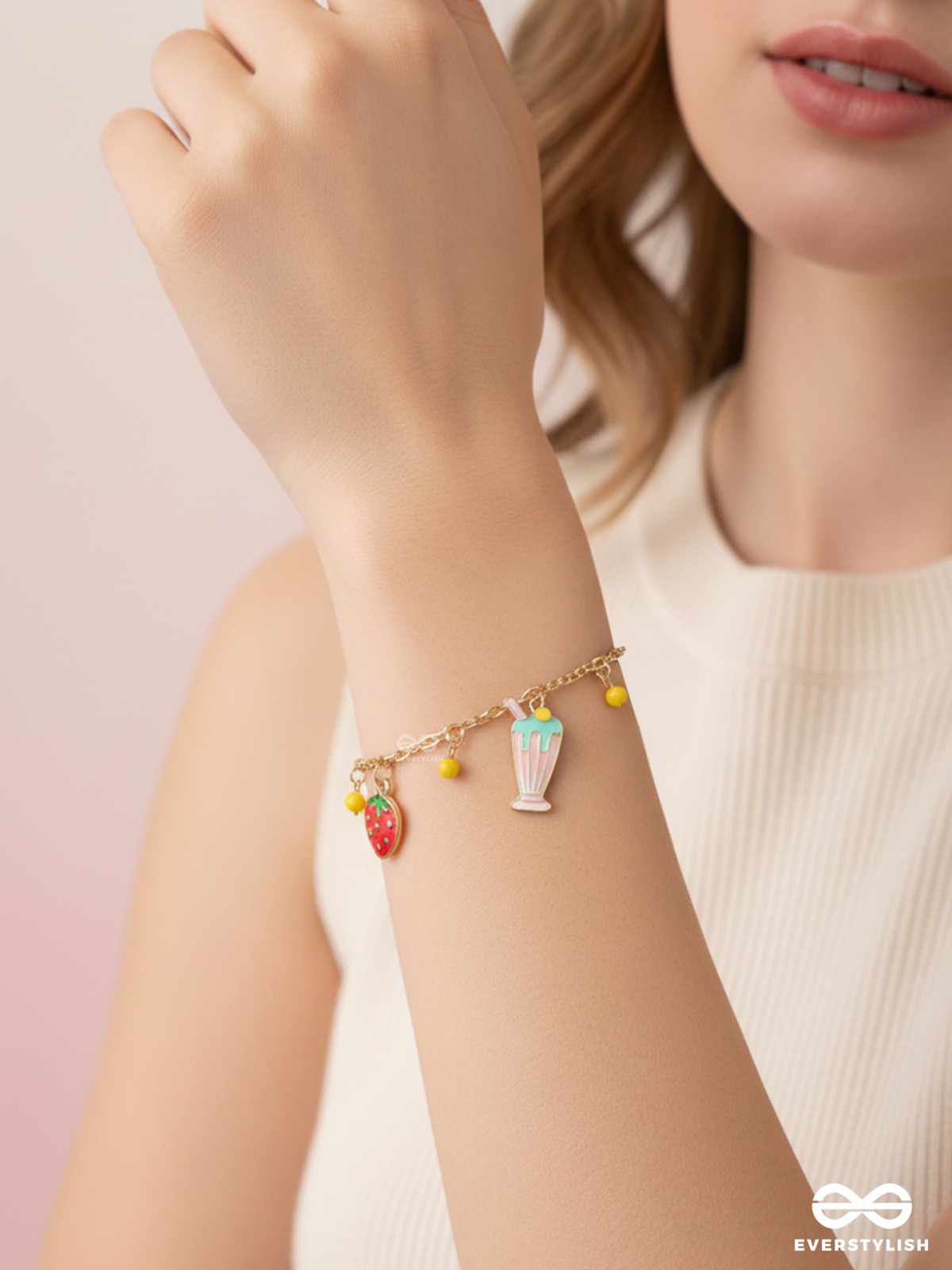 The Fruit Loop- Golden Enamelled Bracelet