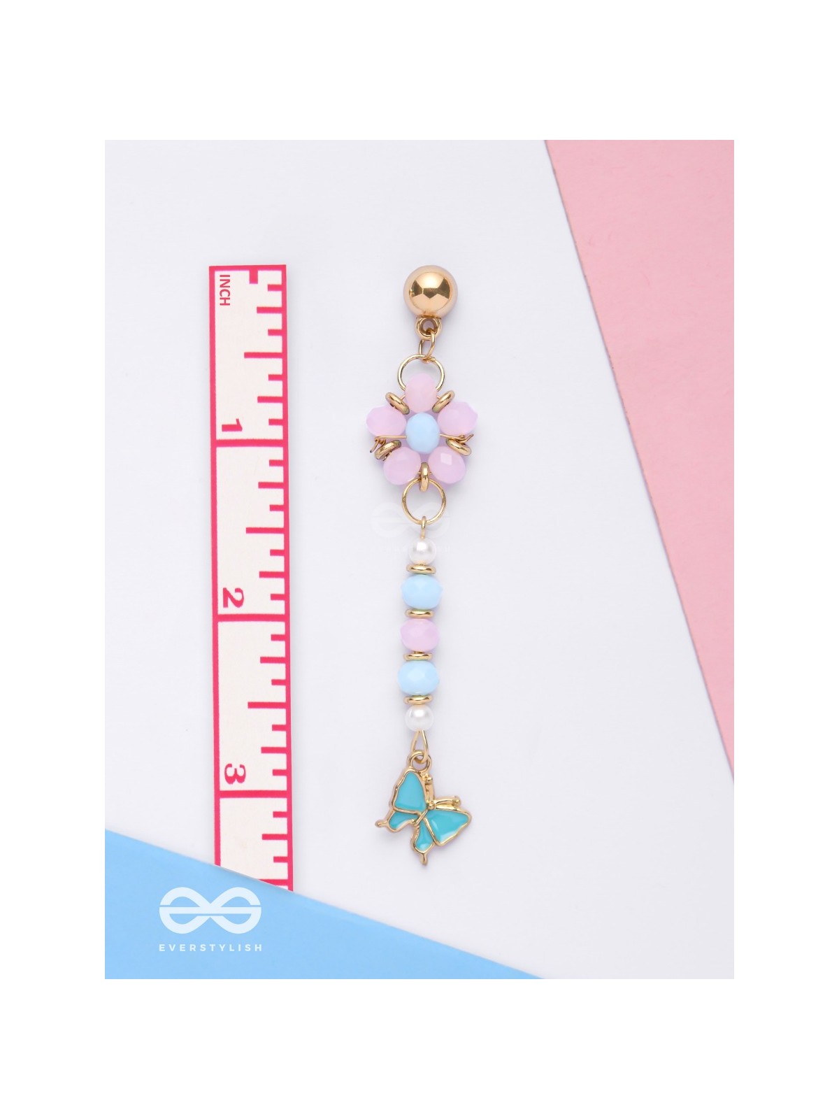 The Hovering Butterfly - Golden Embellished Earrings