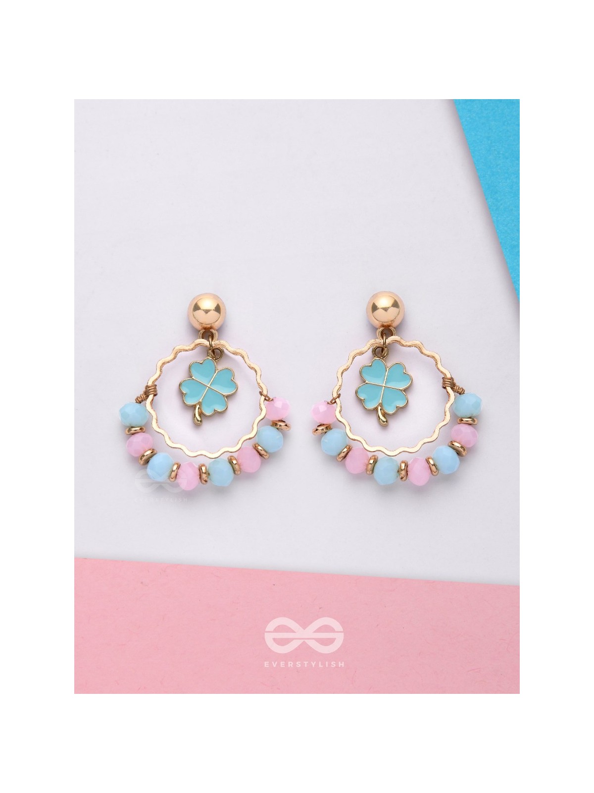 The Spring Garden - Golden Embellished Earrings