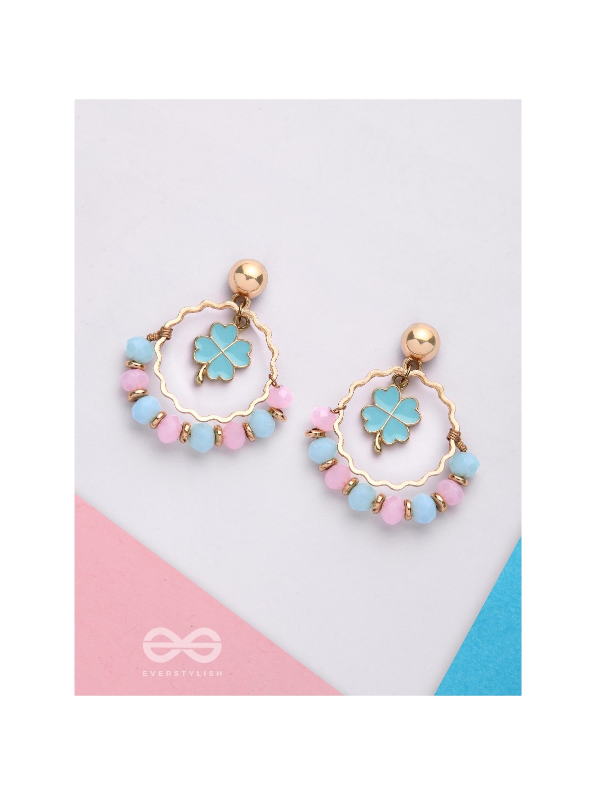 The Spring Garden - Golden Embellished Earrings