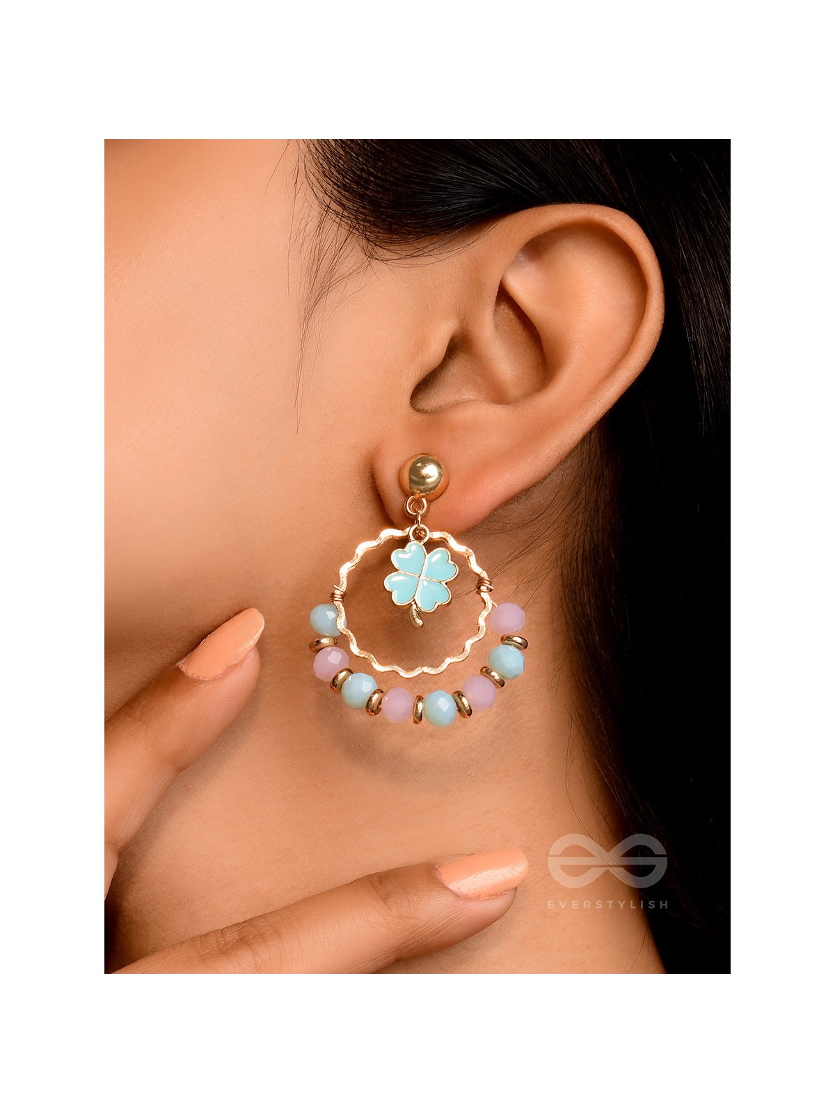 The Spring Garden - Golden Embellished Earrings