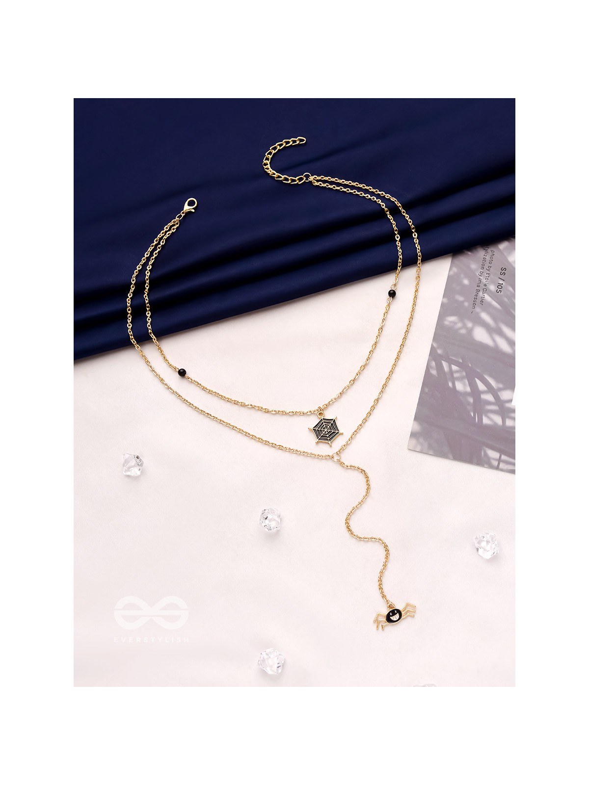 The Bewitching Spider- Golden Layered Spider Necklace With Anti-Tarnish Coating 