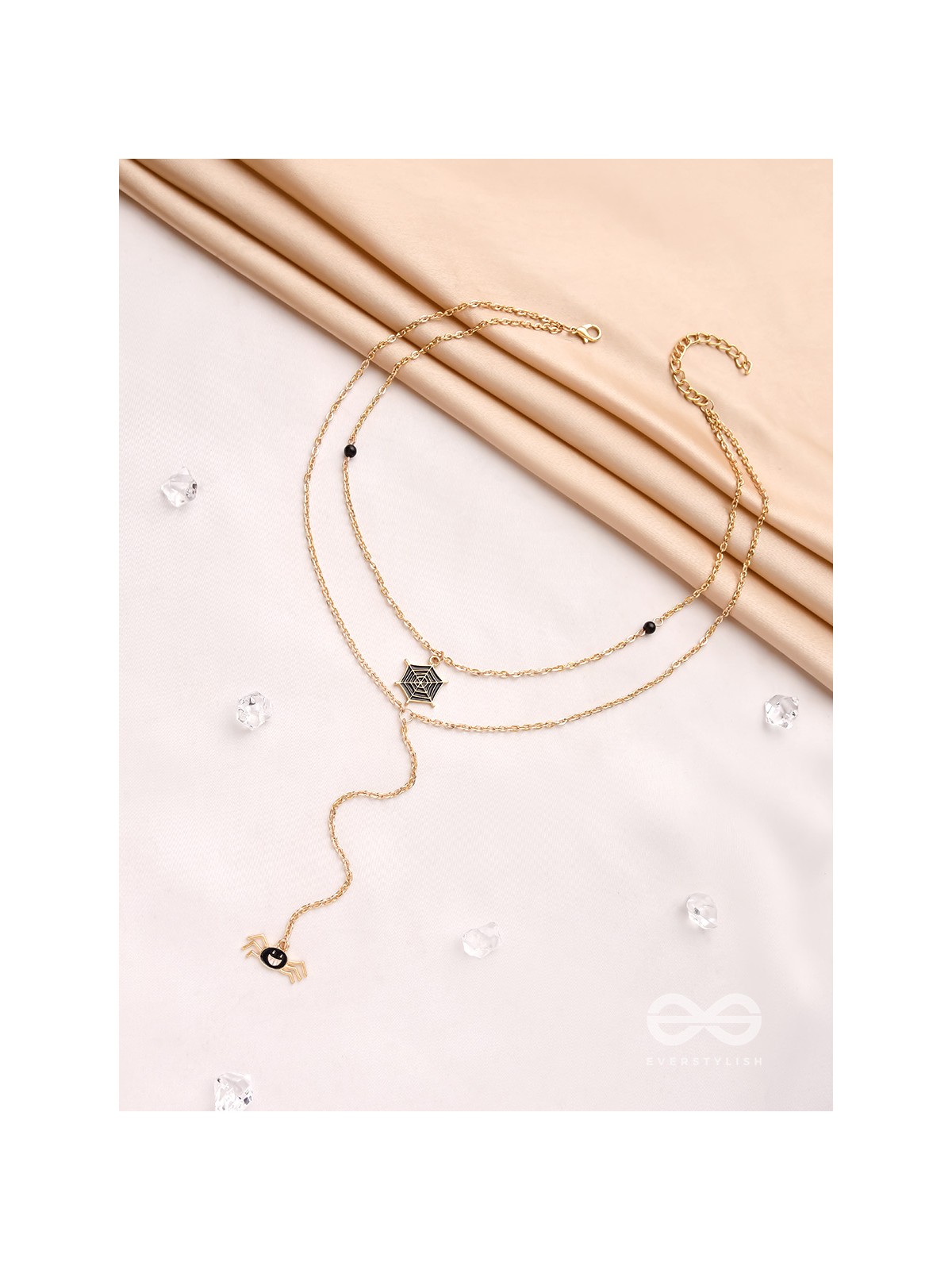 The Bewitching Spider- Golden Layered Spider Necklace With Anti-Tarnish Coating 