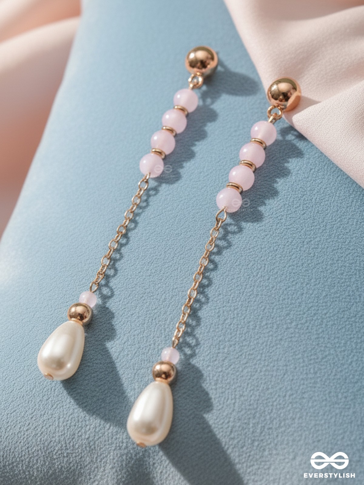 The Blushing Bud - Golden Pearl Earrings