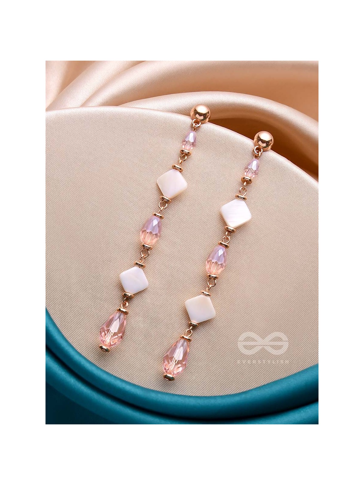 The Glossy Rosevine- Golden Embellished Earrings