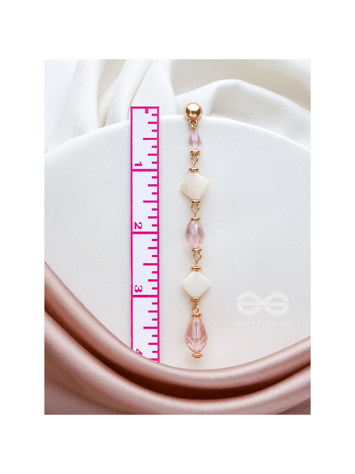 The Glossy Rosevine- Golden Embellished Earrings