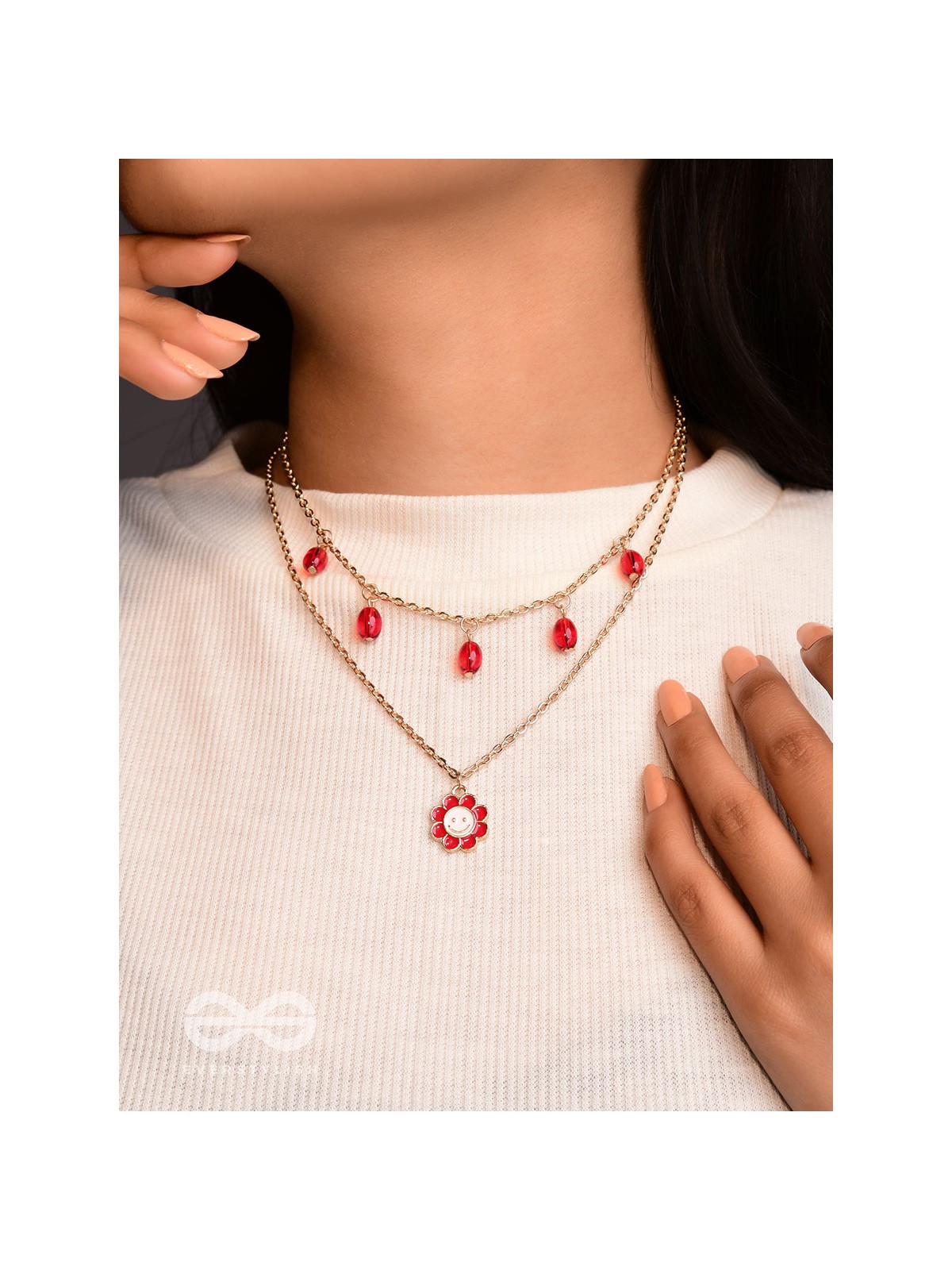 The Scarlet Sun- Golden Embellished Necklace With Anti-Tarnish Coating 