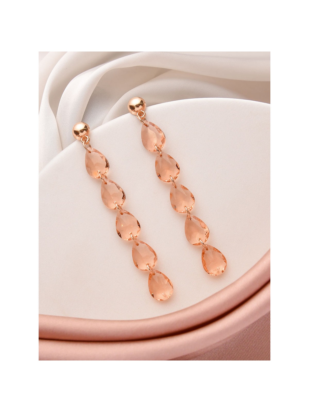 The Rose-Tinted Rains - Golden Embellished Earrings