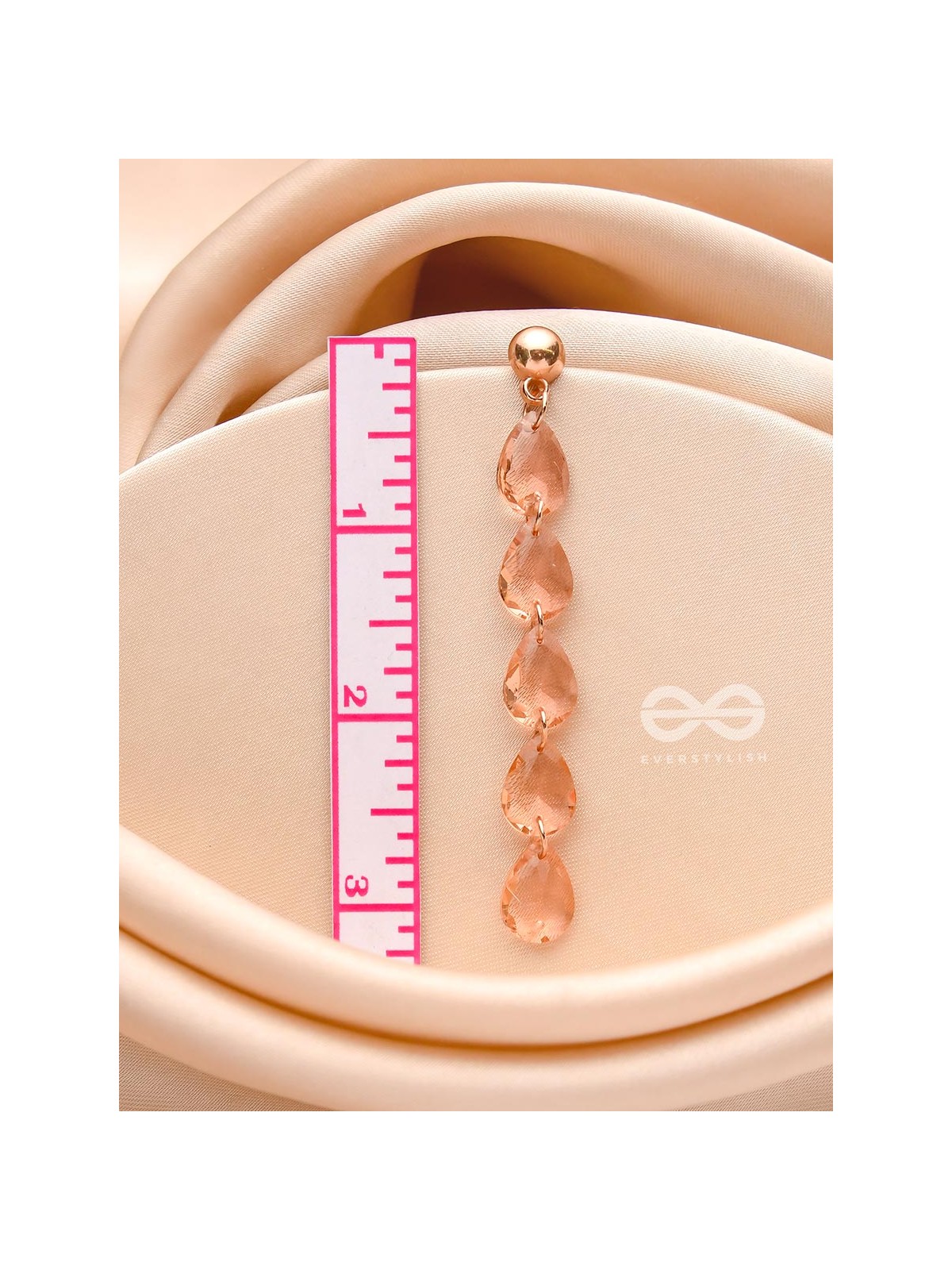 The Rose-Tinted Rains - Golden Embellished Earrings