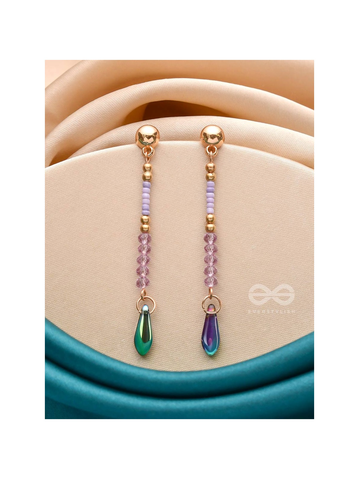The Lavender Falls- Golden Embellished Earrings
