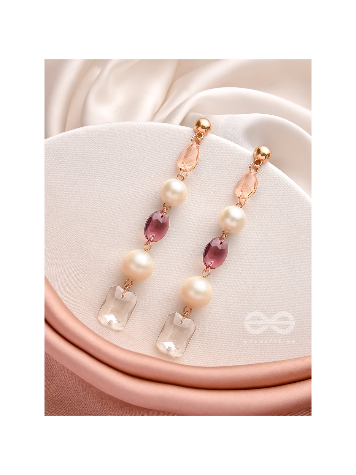 The Glam Squad- Golden Embellished Dangler Earrings