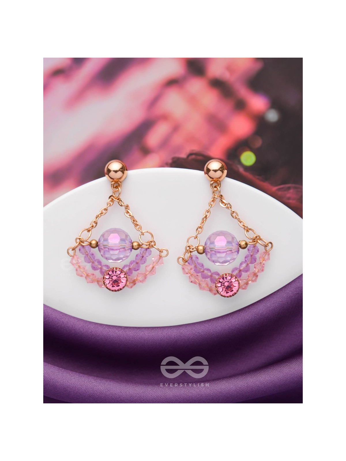 The Luxe Lotus- Golden Embellished Earrings