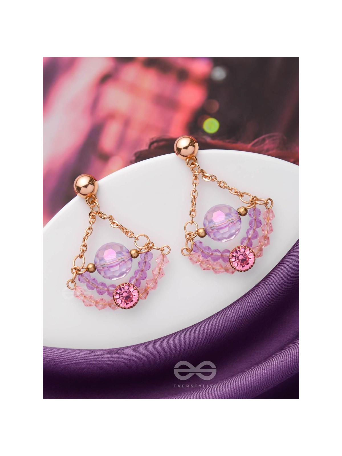 The Luxe Lotus- Golden Embellished Earrings