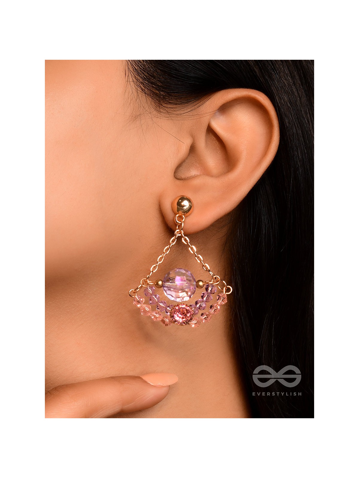 The Luxe Lotus- Golden Embellished Earrings