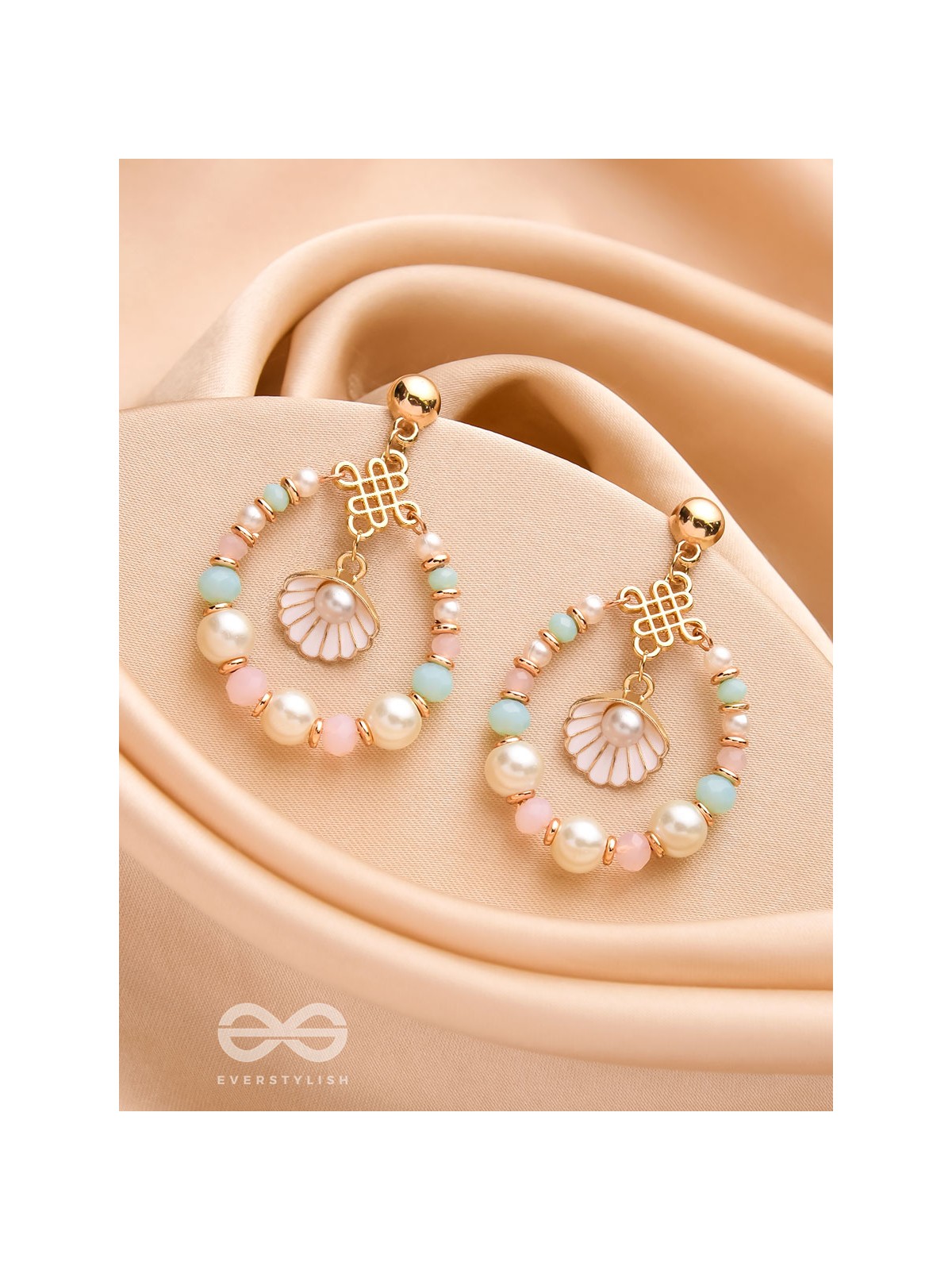 The Spunky Shell - Golden Embellished Earrings