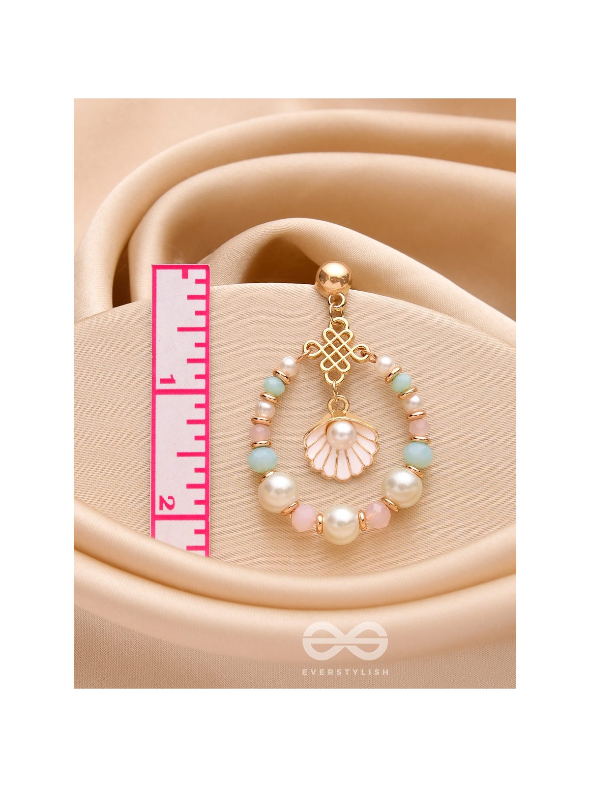 The Spunky Shell - Golden Embellished Earrings