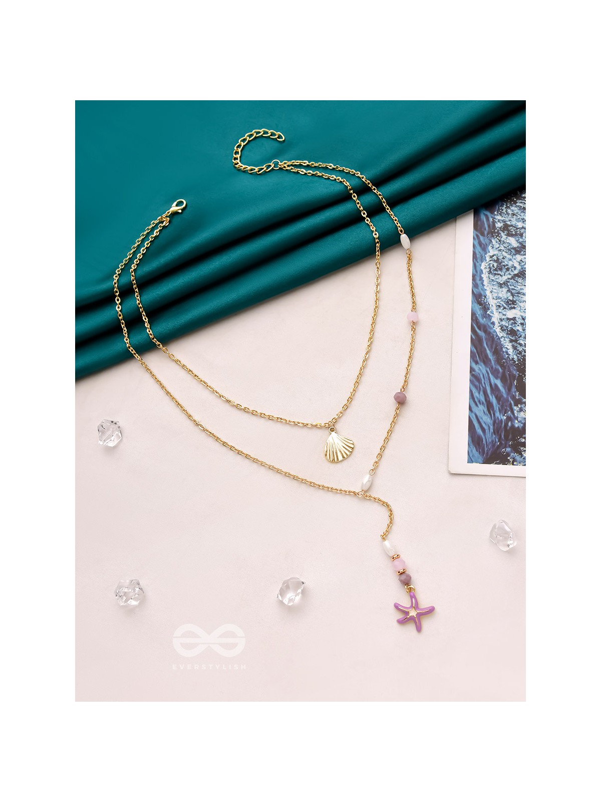 The Sea Of Charm- Golden Layered Necklace With Anti-Tarnish Coating 