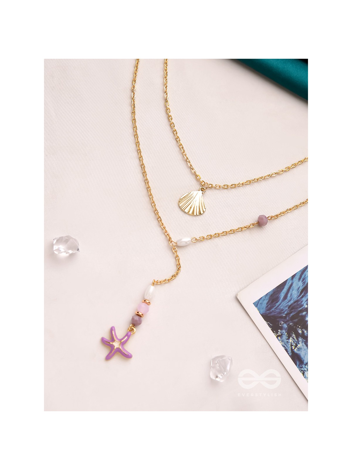 The Sea Of Charm- Golden Layered Necklace With Anti-Tarnish Coating 