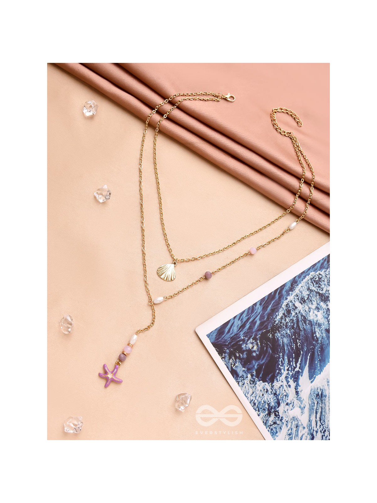 The Sea Of Charm- Golden Layered Necklace With Anti-Tarnish Coating 