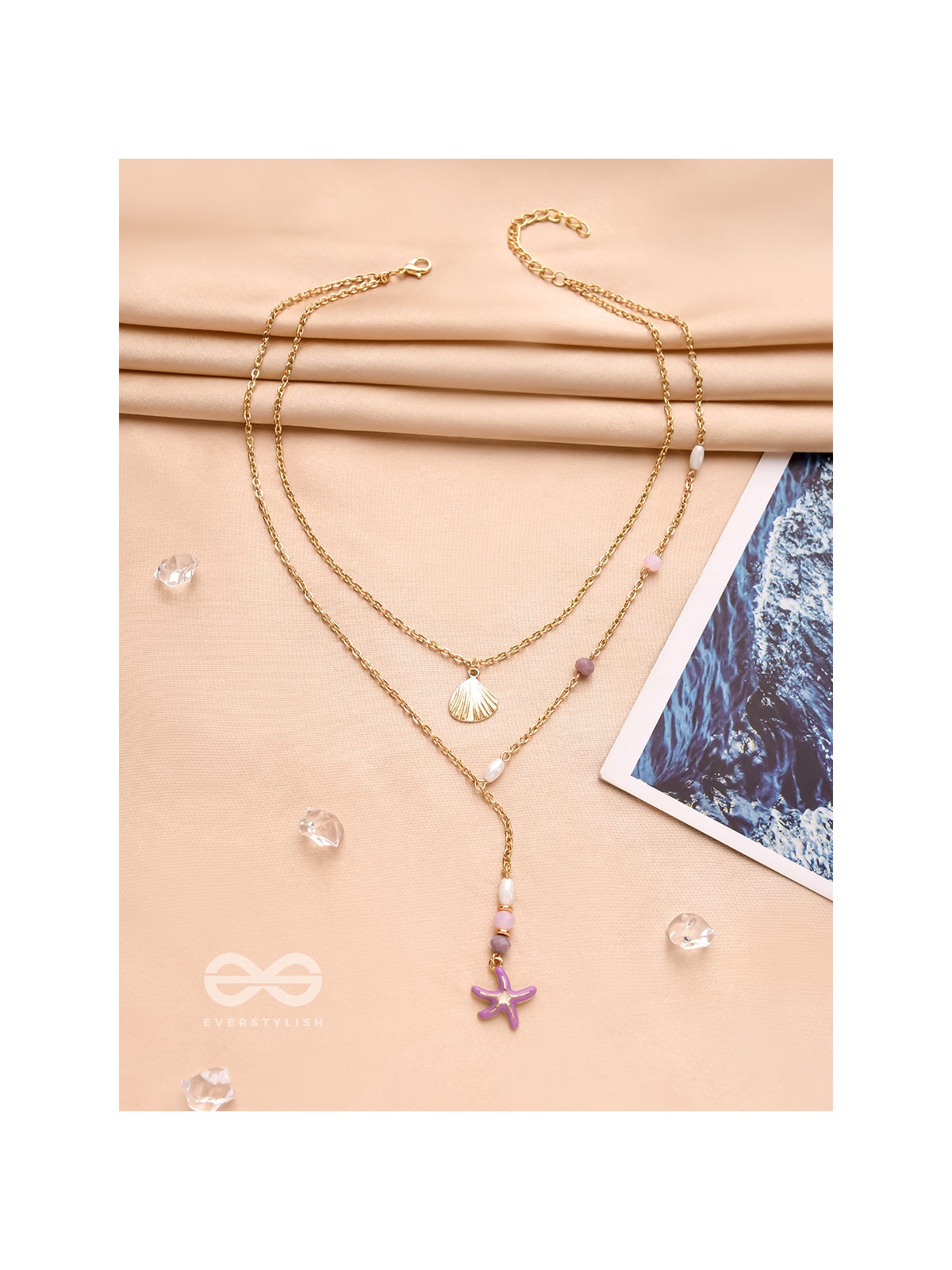 The Sea Of Charm- Golden Layered Necklace With Anti-Tarnish Coating 