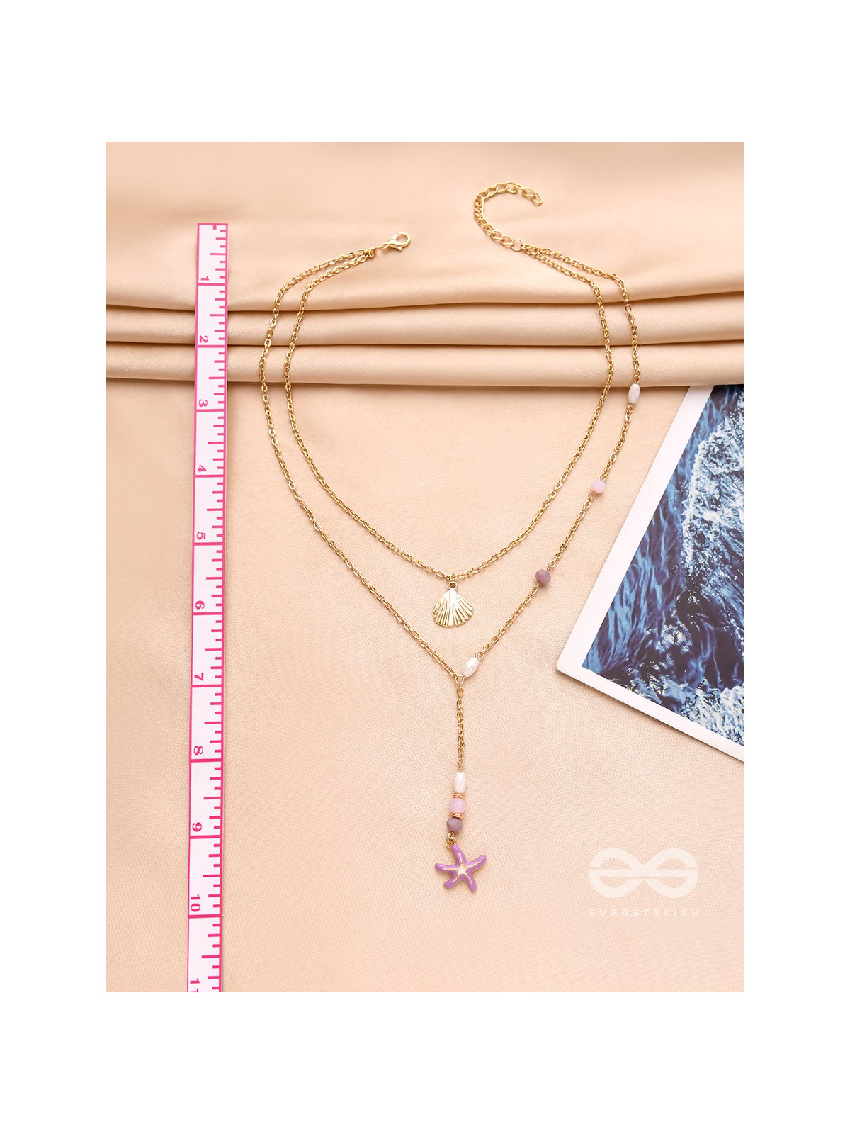 The Sea Of Charm- Golden Layered Necklace With Anti-Tarnish Coating 