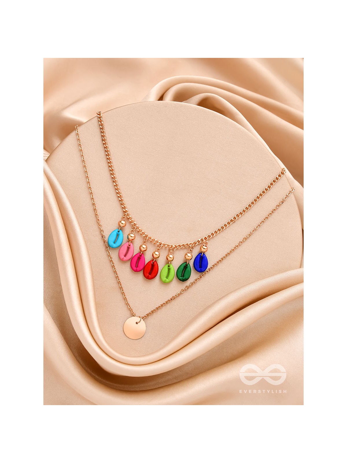 The Rainbow Belle- Golden Layered Necklace With Anti-Tarnish Coating 