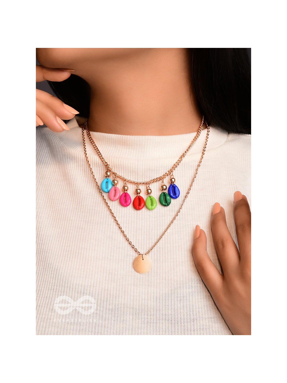 The Rainbow Belle- Golden Layered Necklace With Anti-Tarnish Coating 