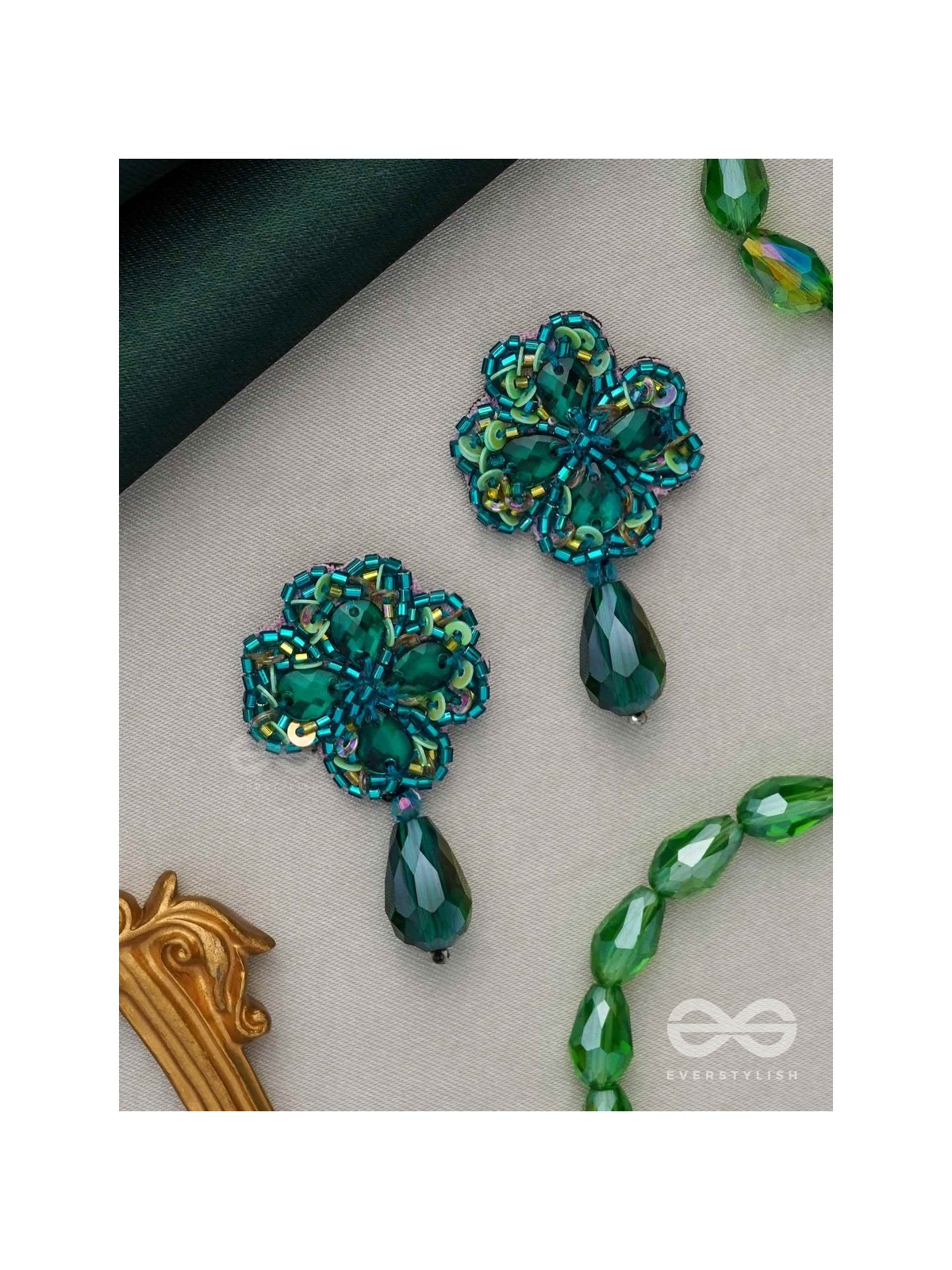 Shrona- The Luminescent Galaxy- Stones & Sequins Embroidered Earrings