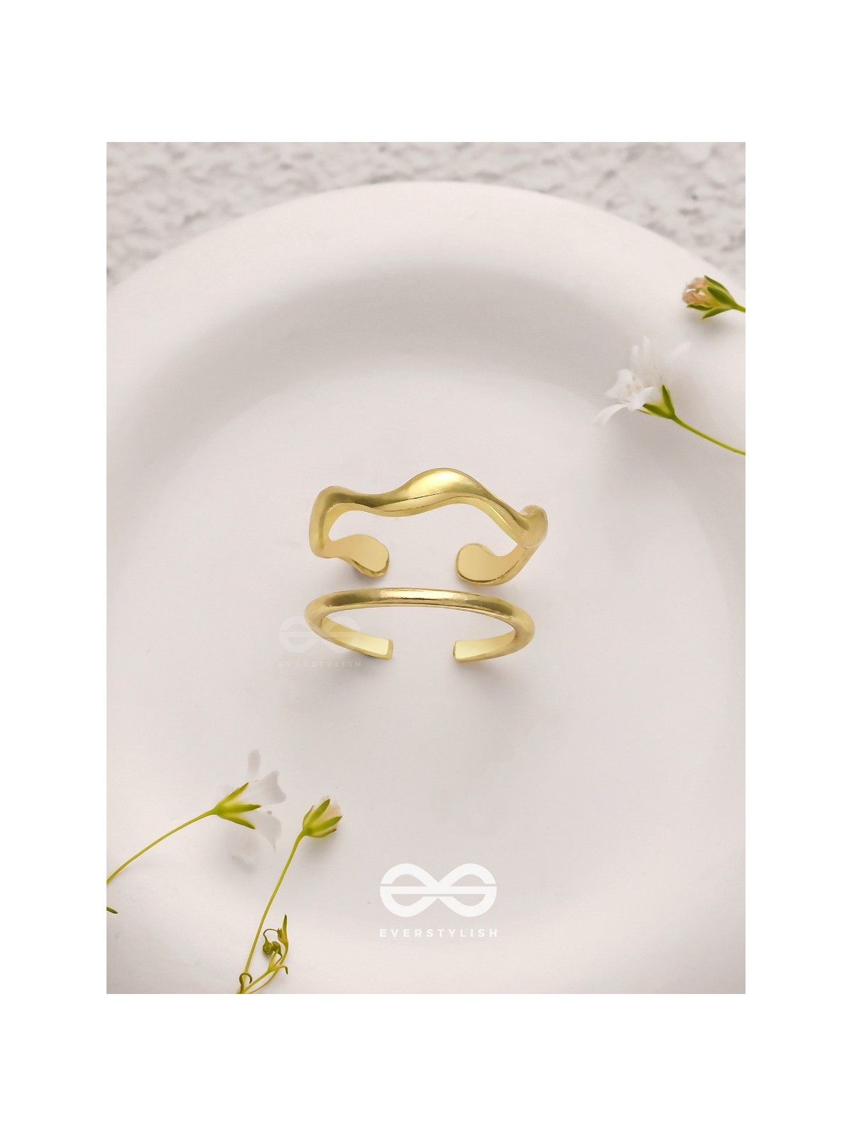 The Sunlit Trails- Golden Set of Two Rings