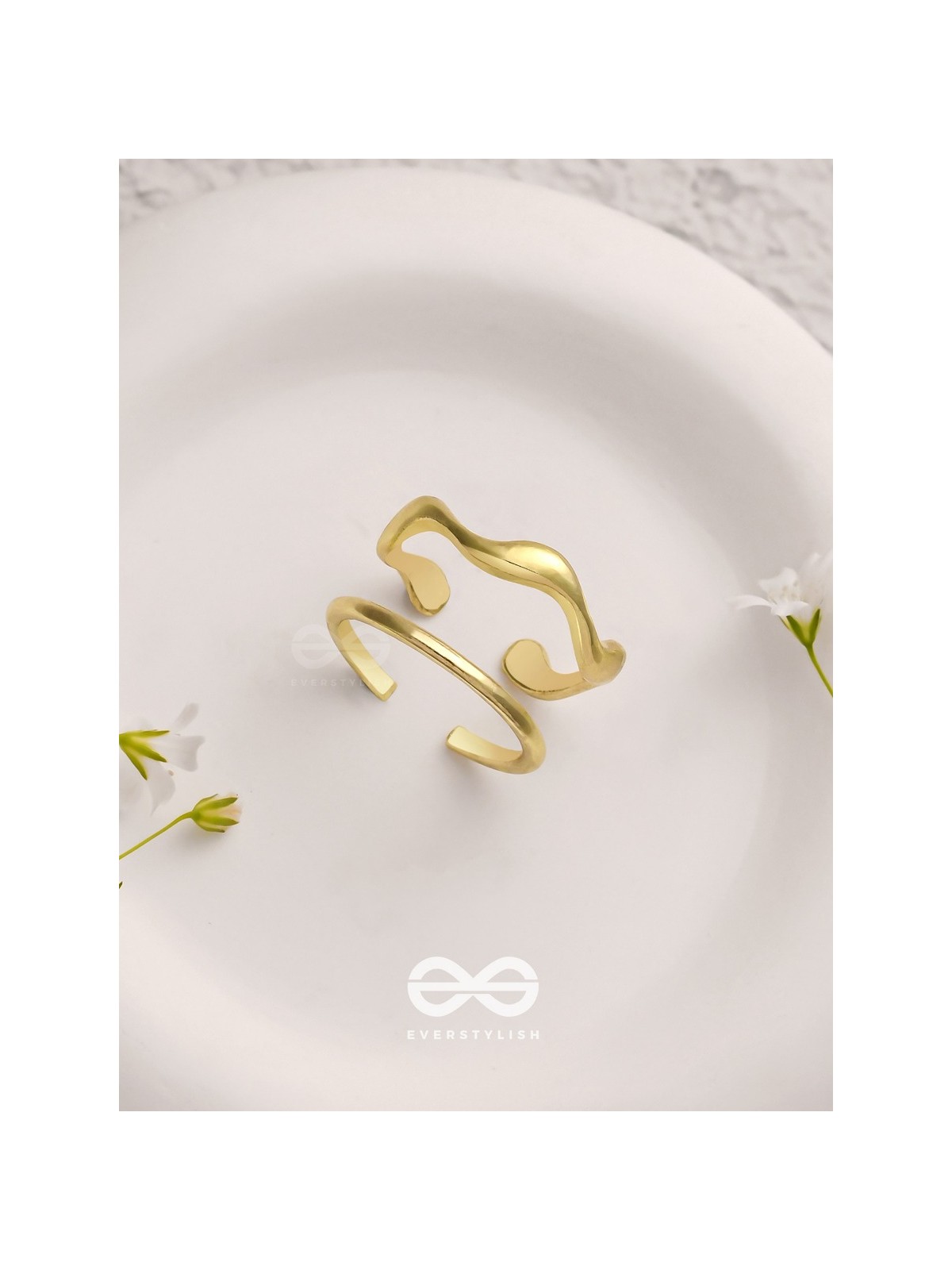 The Sunlit Trails- Golden Set of Two Rings