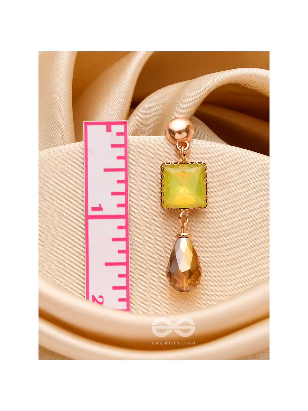 The Dazzling Jade- Golden Embellished Earrings