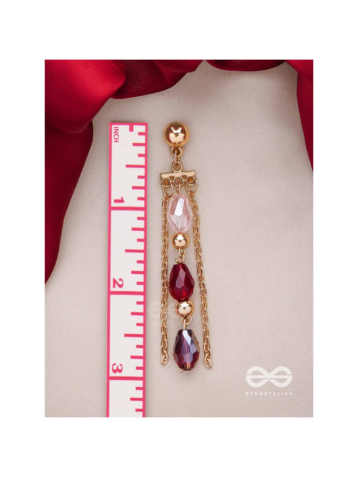 The Sensational String- Golden Embellished Earrings