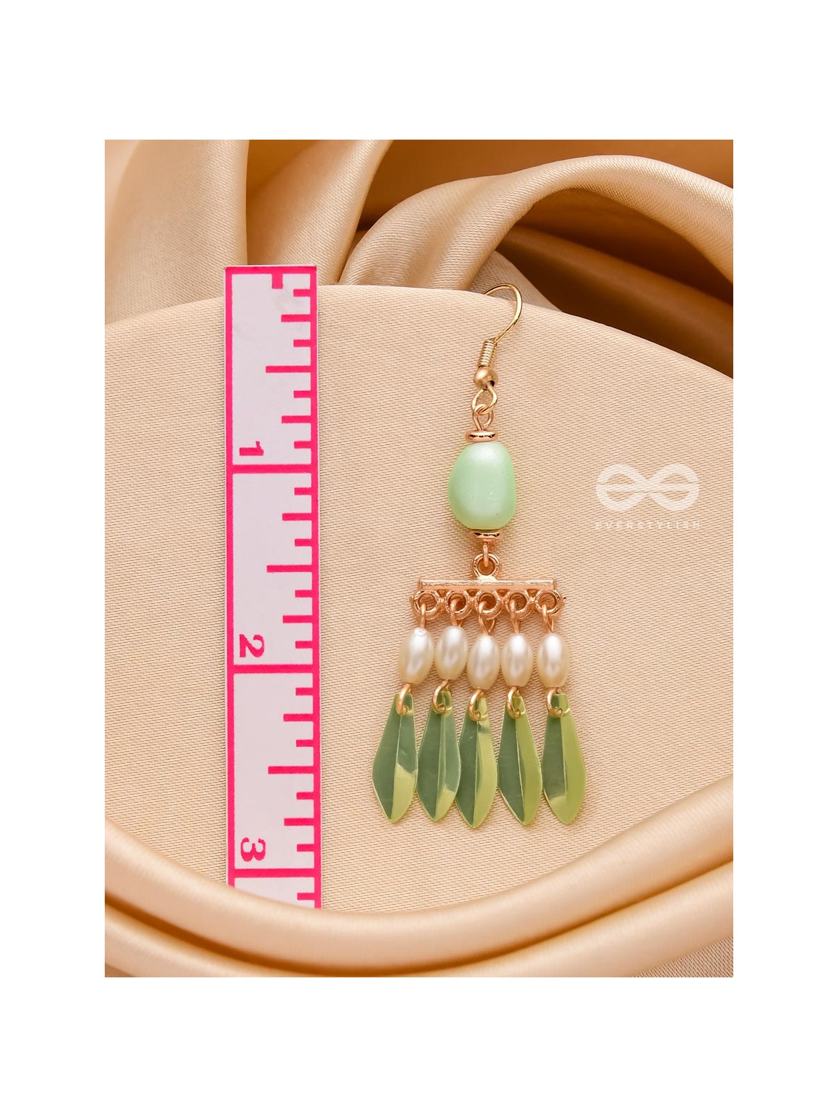 The Fancy Fern- Golden Pearl Earrings