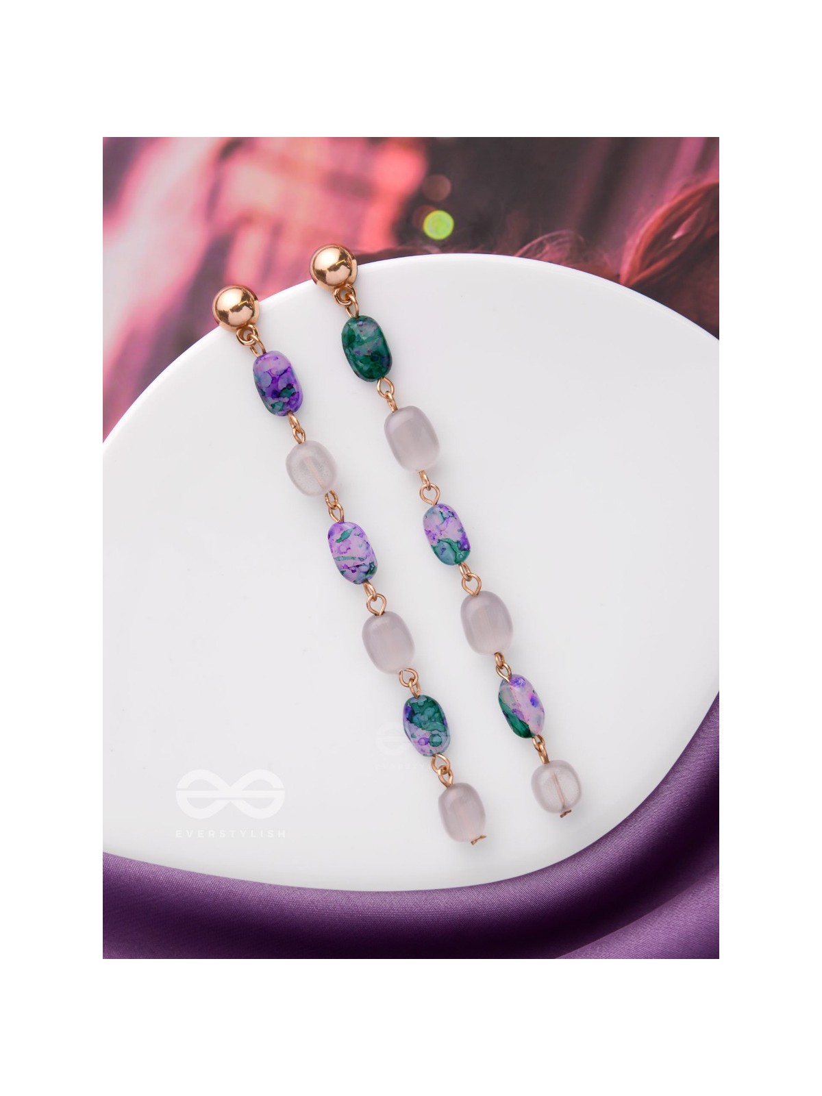 The Rollin' Stones- Golden Embellished Earrings