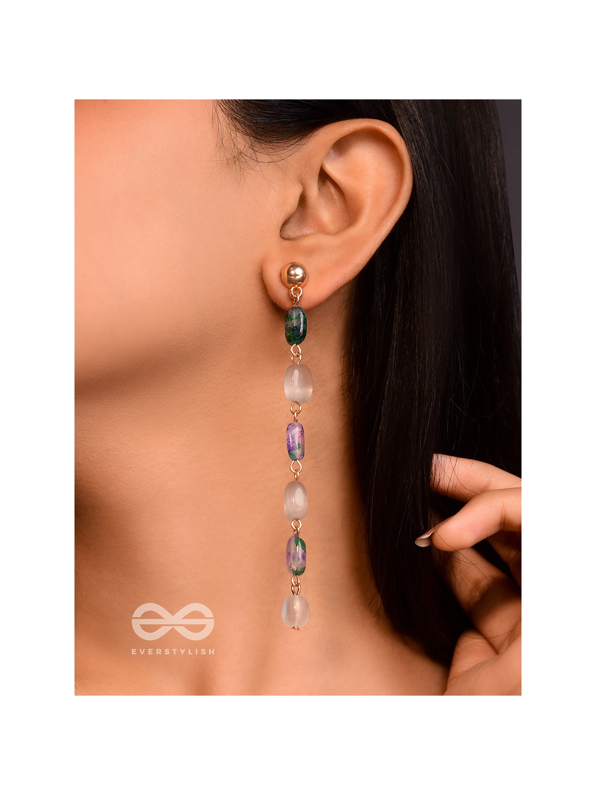 The Rollin' Stones- Golden Embellished Earrings