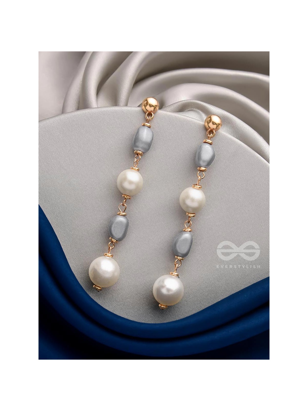 The Twilight Charm- Golden Pearl Earrings