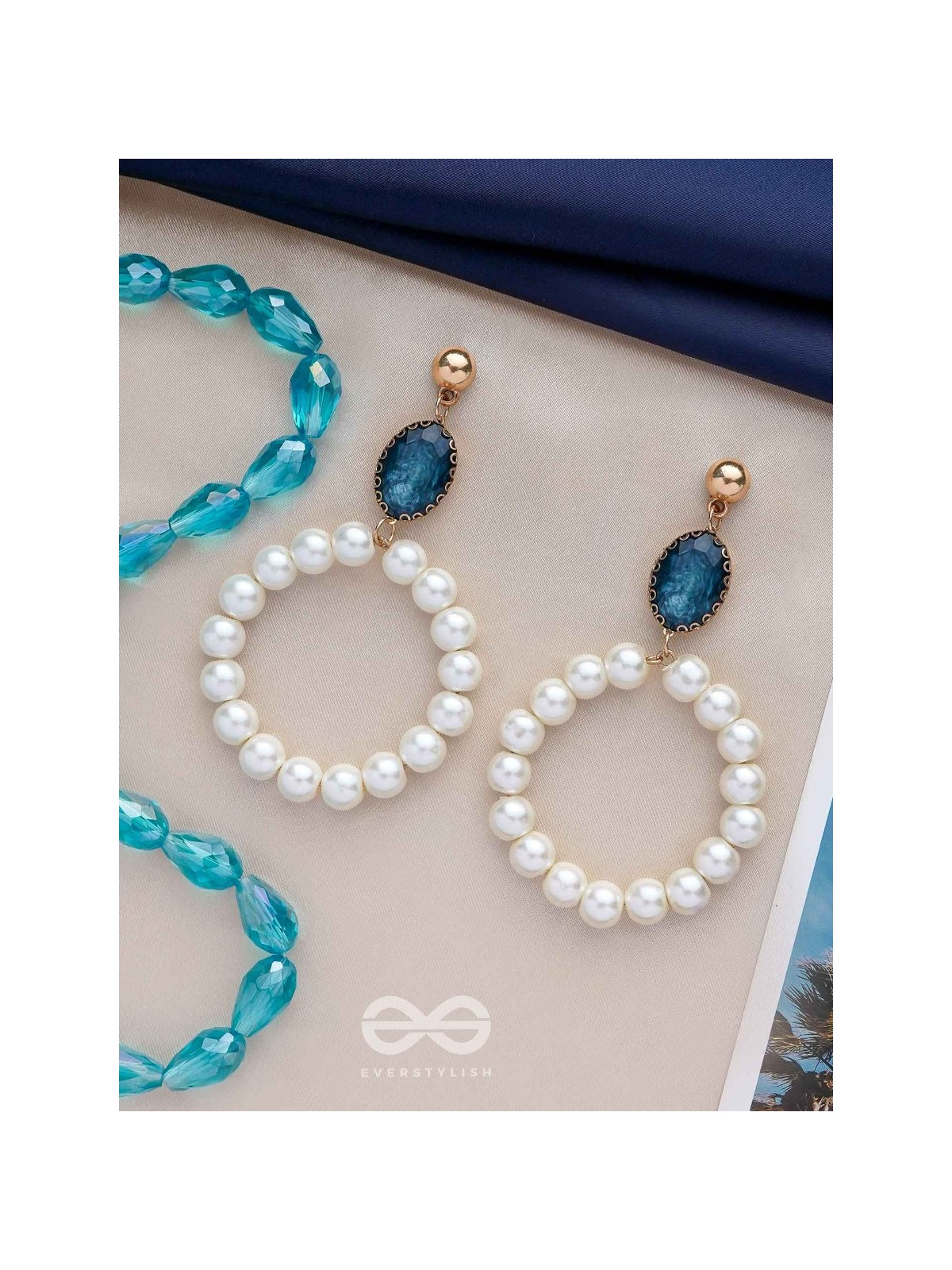 The Misty Moon- Golden Pearl Earrings