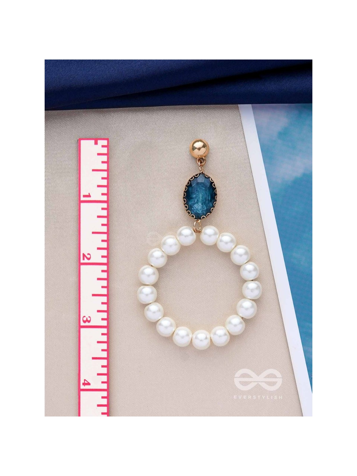 The Misty Moon- Golden Pearl Earrings