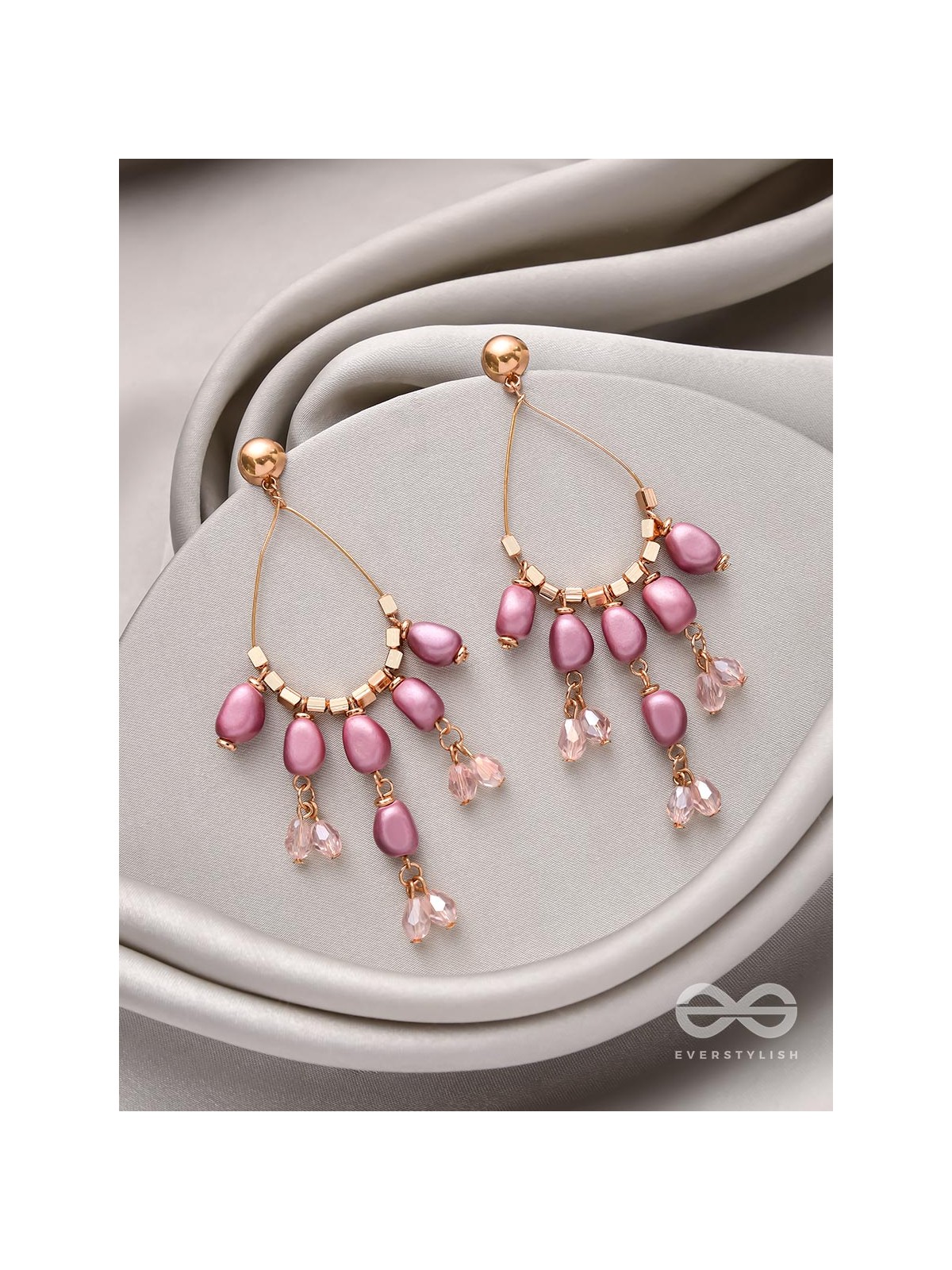 The Violet Mist- Golden Embellished Earrings